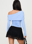 back view of model wearing Princess Polly My Honey Bee Ruffle Lace Skort Black High Waisted Shorts 