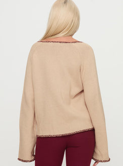 back view of model wearing Princess Polly Kiss Goodbye Knit Cardigan Multi Long 