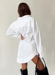 Princess Polly V-Neck  Koumi Mini Shirt Dress White