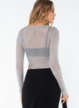 Sheer long sleeve top Good stretch, unlined