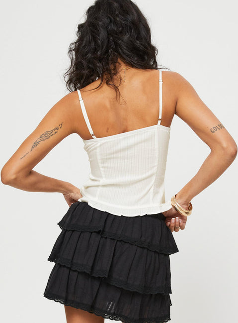 product Princess Polly Sleeveless Square Neck  Zaro Top White