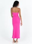 product Princess Polly Asymmetric Neckline  Panama Strapless Maxi Dress Hot Pink