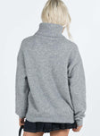 Oswin Turtleneck Sweater Grey Princess Polly  long 