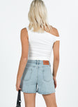 Saldana Shorts Light Wash Denim Princess Polly mid-rise 