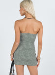 product Princess Polly High Neck High Neck Asymmetric Neckline  Anja Mini Dress Sage Green