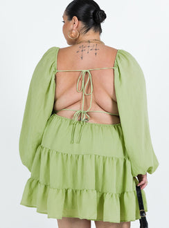 product Princess Polly Cowl Neck  Danny Long Sleeve Mini Dress Green Curve