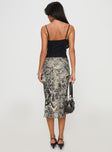 back view of model wearing Princess Polly Aubriegh Paisley Midi Skirt Multi Midi Skirts 