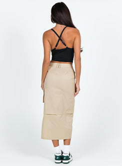 product Taytum Cargo Midi Skirt Beige Princess Polly  Midi Skirts 