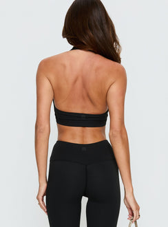 Lock In Active Halter Crop Top Black