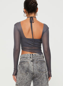 product Princess Polly Full Sleeves High Neck  Marier Long Sleeve Top Slate