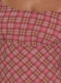 Avienna Maxi Dress Pink Check