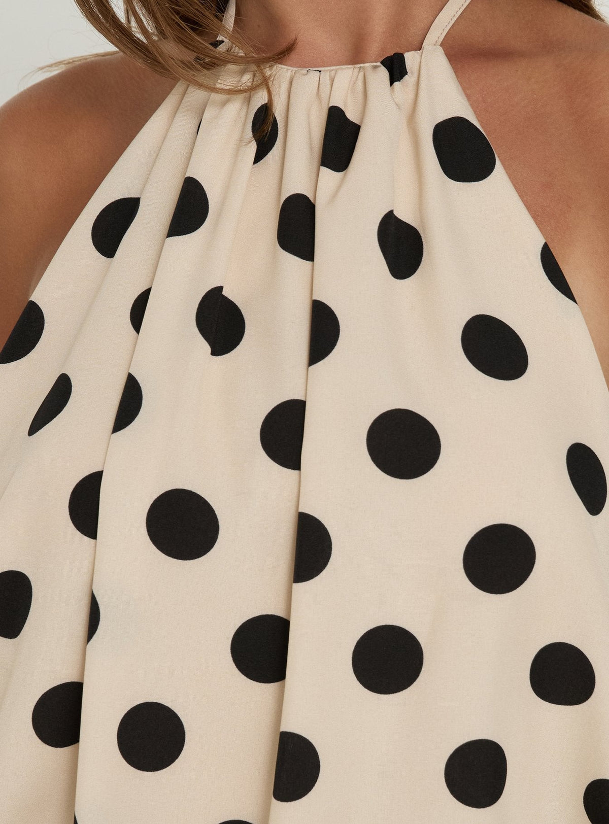 When In Rome Drop Waist Mini Dress White / Black Polka Dot