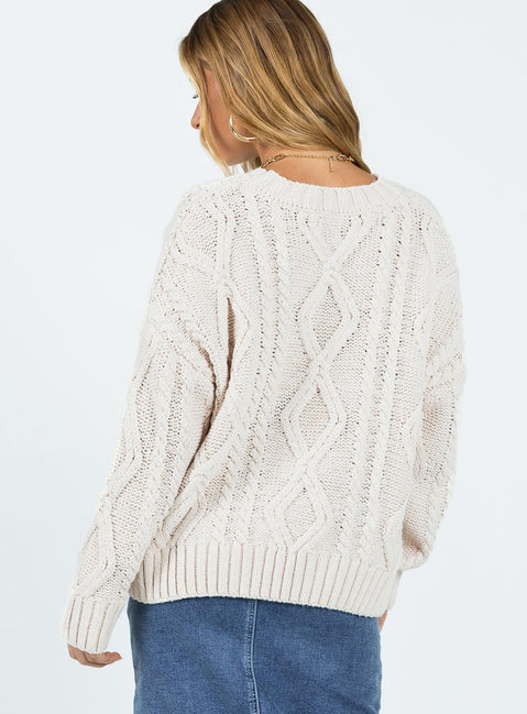 product Anaya Oversized Sweater Beige Princess Polly  Long 
