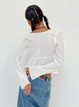 product Princess Polly Full Sleeves Asymmetric Neckline  Godet Top White