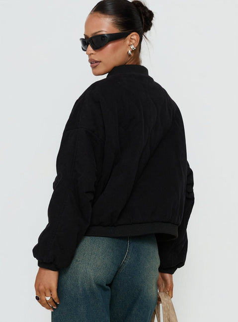 Steppjacke "Stick Season" Schwarz