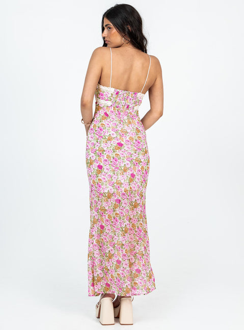 product Princess Polly High Neck  Emily Maxi Dress Pink Floral Petite