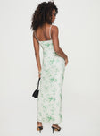 back view of model wearing Princess Polly Mellieha Maxi Dress Cream V-Neck 