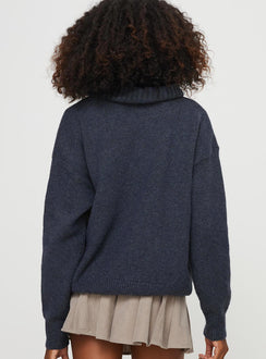 Oswin Turtleneck Sweater Navy Princess Polly  long 