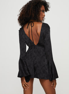 Fonda Long Sleeve Romper Black
