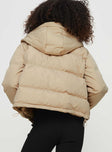 Morrie Hooded Puffer Jacket Latte