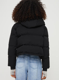 Morrie Hooded Puffer Jacket Black
