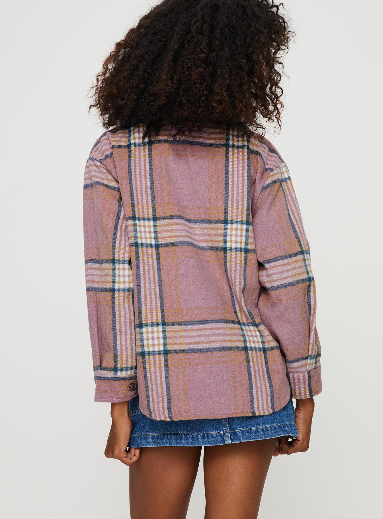 Milane Plaid Shacket Pink