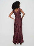 Nell Jacquard Maxi Dress Burgundy