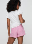 product Back To It Boxer Shorts Pink Gingham Princess Polly Low Rise Shorts 