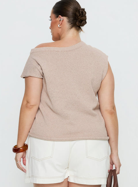 Ashfield Off Shoulder Top Oat Curve