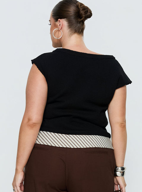 Ashfield Off Shoulder Top Black Curve