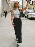 Front view of model wearing  front Princess Polly High Waisted Pants  Tamas Pants Black