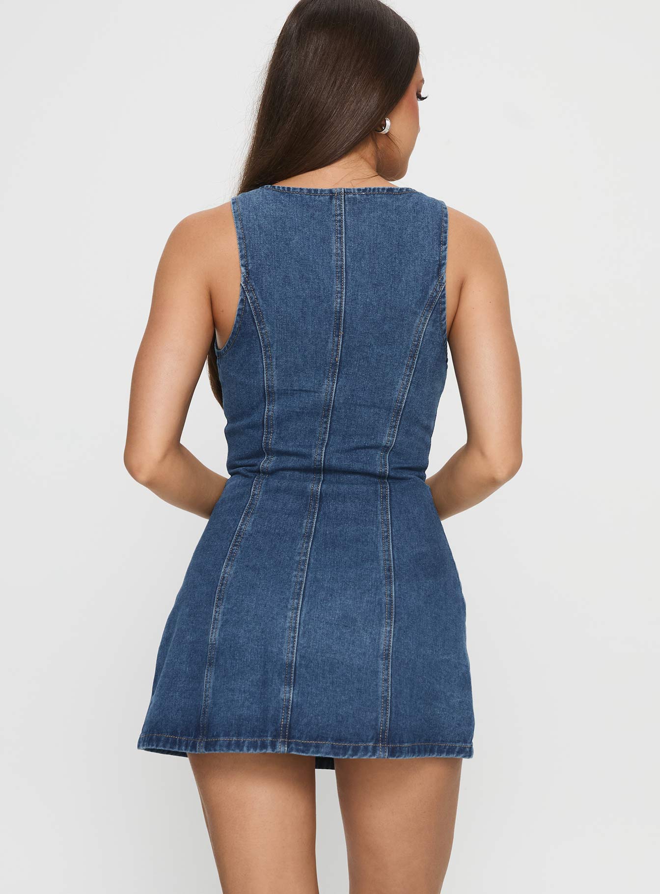 Yumiko Denim Romper Mid Wash | Princess Polly