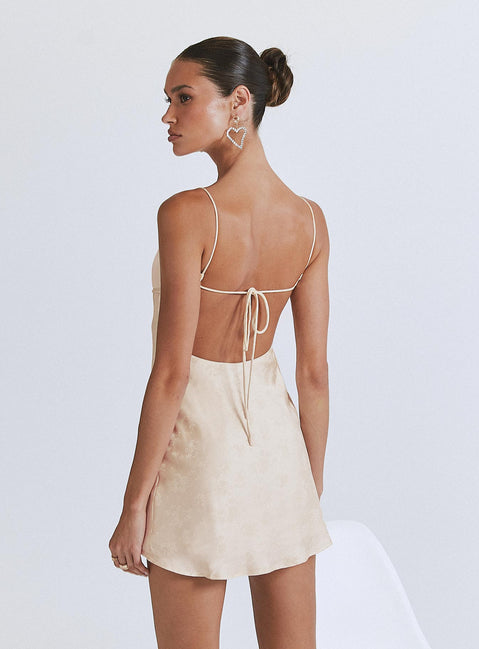 product Princess Polly Crew Neck  Clemence Mini Dress Champagne