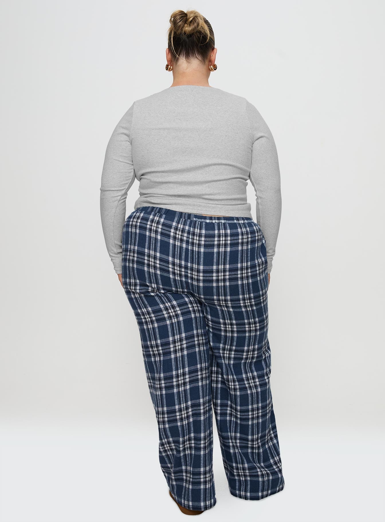 In The Morning Sleep Pant Blue Check Curve