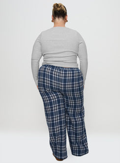 In The Morning Sleep Pant Blue Check Curve