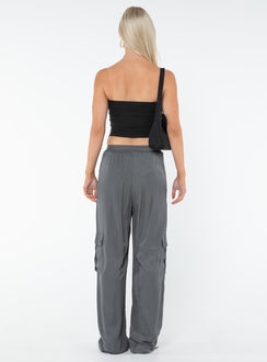 product Princess Polly High Waisted Pants  Lista Elastic Pocket Pants Steel