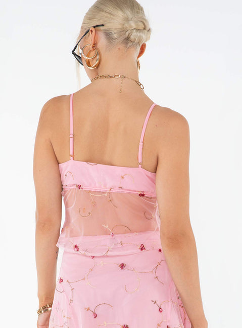 product Princess Polly Sleeveless Square Neck  Rosen Top Pink Floral