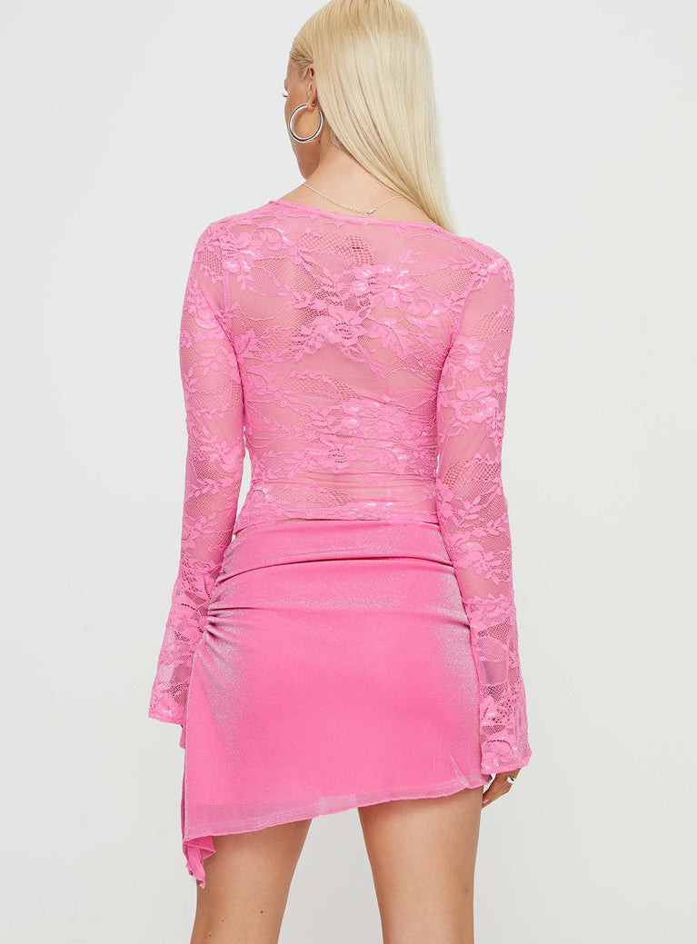 Donelli Asymmetric Mini Skirt Pink