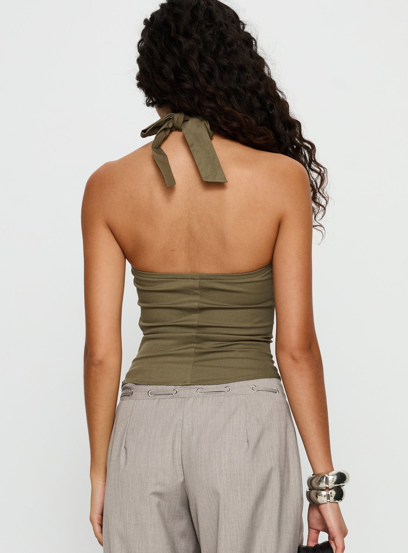 Merril Halter Top Khaki