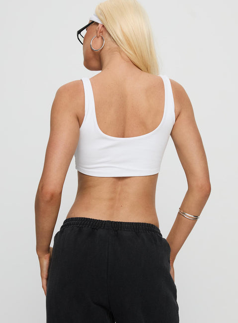 UC Irvine Scoop Neck Crop Top White