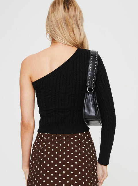 product Princess Polly Sleeveless Asymmetric Neckline  Mikella One Shoulder Top Black