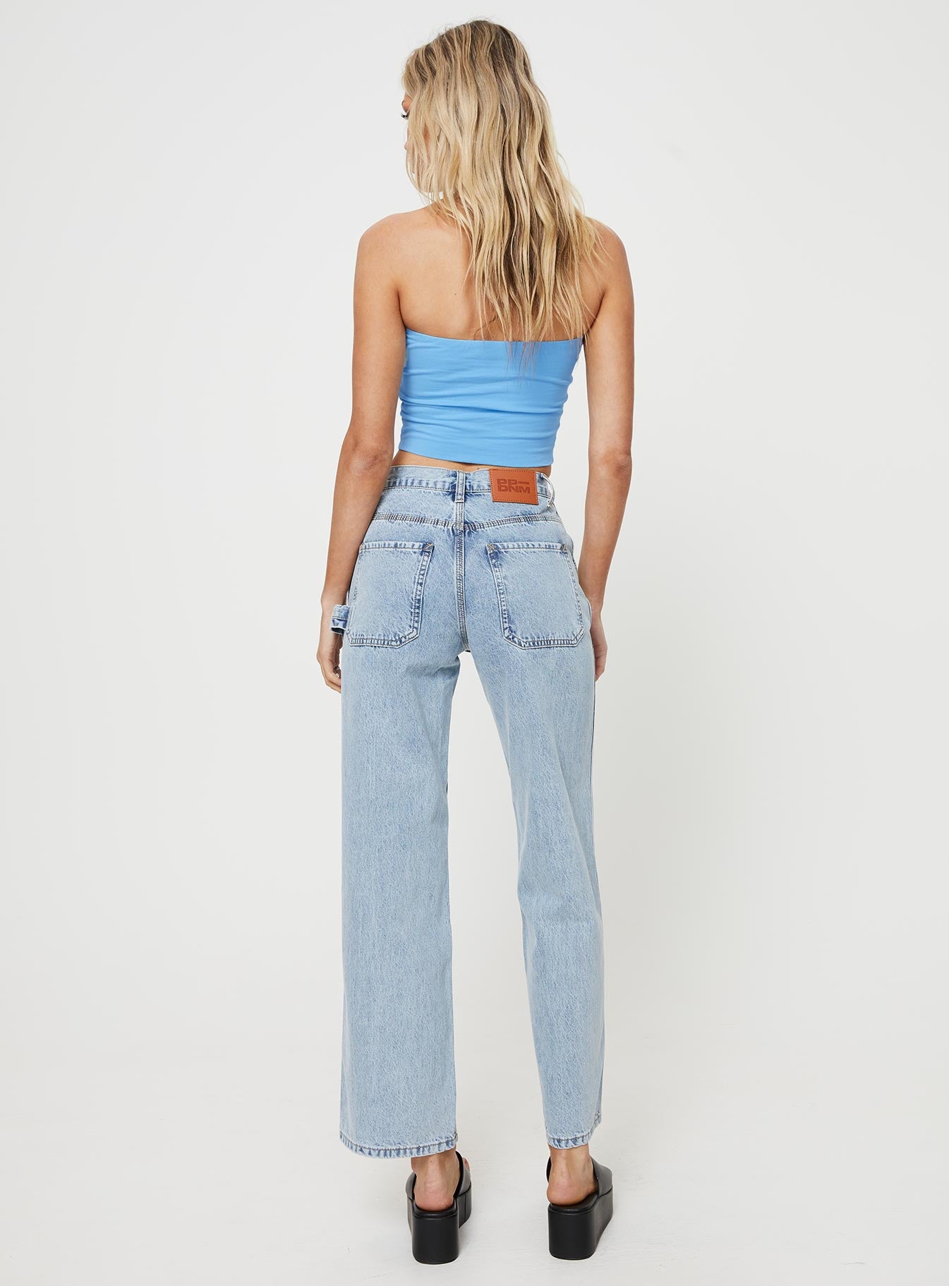product Princess Polly High Waisted  Alessandara Jeans Light Wash Denim