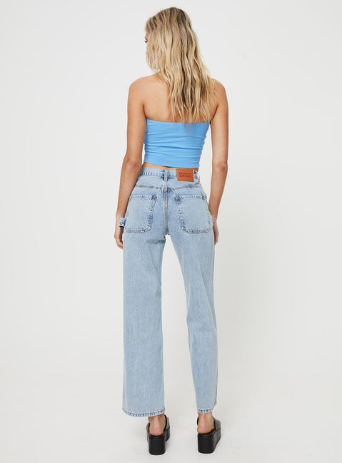 product Princess Polly High Waisted  Alessandara Jeans Light Wash Denim