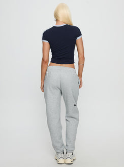 back view of model wearing Princess Polly Columbia Basic Sweatpants Grey Mid Rise Pants 
