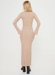 product Princess Polly Crew Neck  Tesha Long Sleeve Knit Maxi Dress Beige