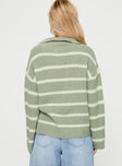 Forte Knit Sweater Sage/cream Princess Polly  regular 