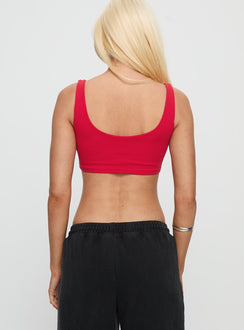 SDSU Scoop Neck Crop Top Red