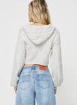 Quiet Night Cable Knit Sweater Cream Princess Polly  Cropped 
