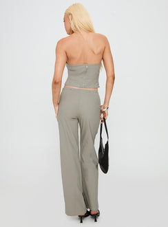 back view of model wearing Princess Polly Passionette Pants Olive 
