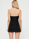 Princess Polly Square Neck  Carette Strapless Mini Dress Black